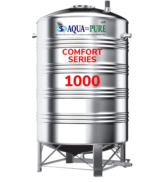 Image showcasing Aquapure's COMFORT-SERIES 1000L Stainless Steel Water Tank.