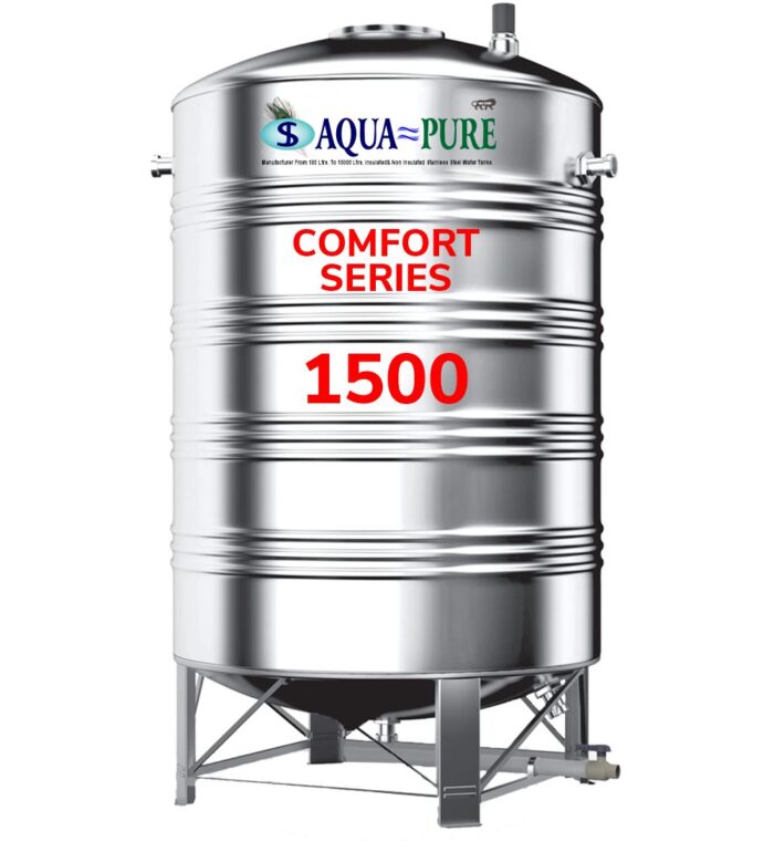 Image showcasing Aquapure's COMFORT-SERIES 1500L Stainless Steel Water Tank