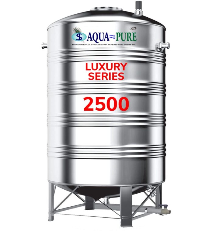 Image showcasing Aquapure's Luxury-Series 2500L Stainless Steel Water Tank
