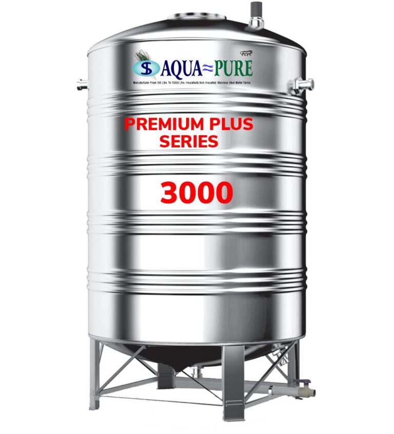 Image showcasing Aquapure's Premium-Plus-Series 3000L Stainless Steel Water Tank.
