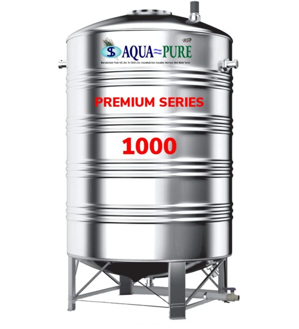 Image showcasing Aquapure's Premium-Series 1000L Stainless Steel Water Tank.