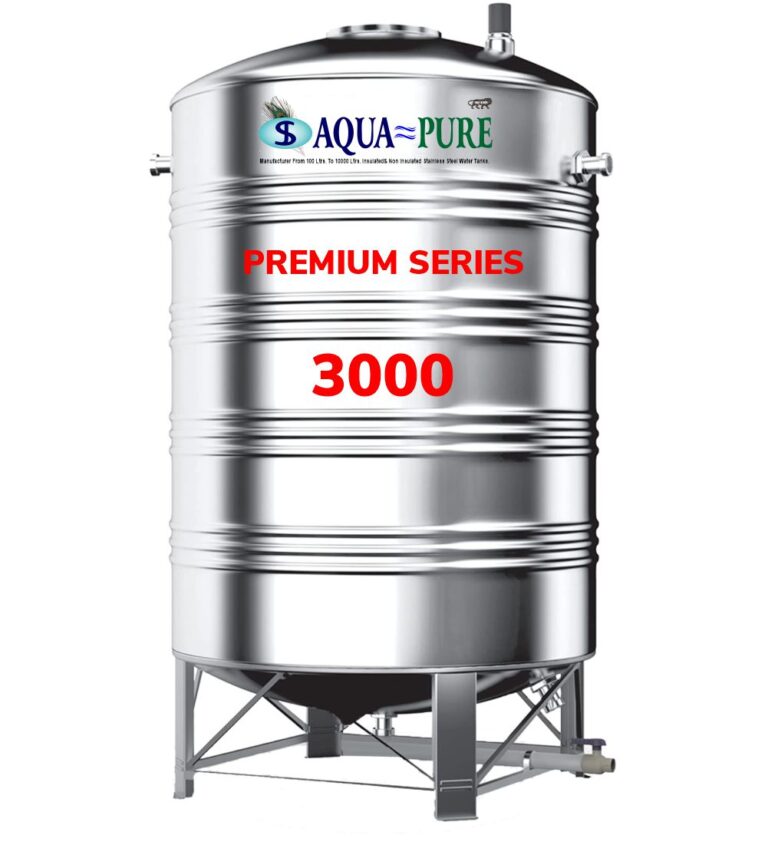 Image showcasing Aquapure's Premium-Series 3000L Stainless Steel Water Tank.