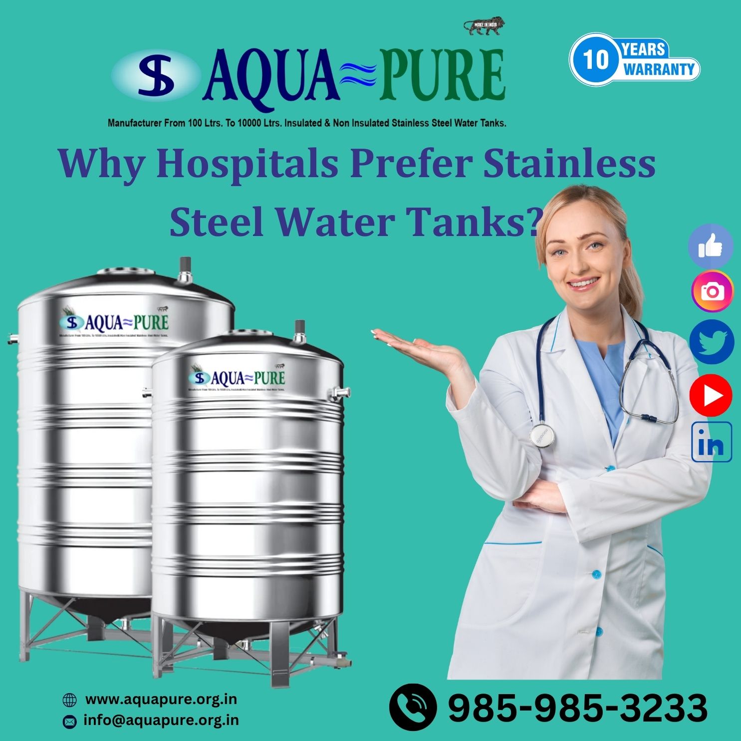 Why Stainless Steel Water Tanks Are the Top Choice for Hospitals